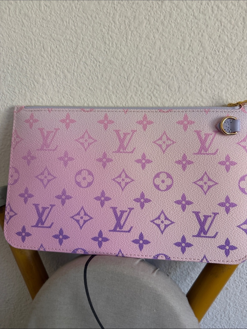 Louis Vuitton Pink to Blue Ombré and Purple Monogram Clutch
